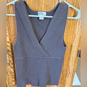 Old Navy Women's Charcoal Ribbed Tank Top